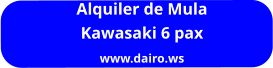 Alquiler de Mula  Kawasaki 6 pax www.dairo.ws
