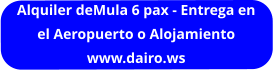 Alquiler deMula 6 pax - Entrega en  el Aeropuerto o Alojamiento www.dairo.ws